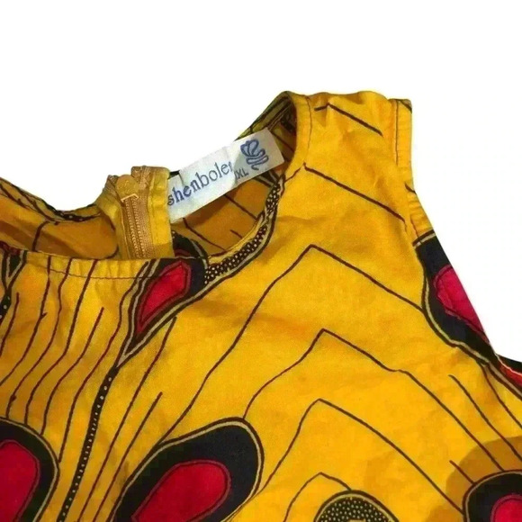 SHENBOLEN Girls African Ankara Batik Print Traditional Casual Party Dress - Picture 2 of 5